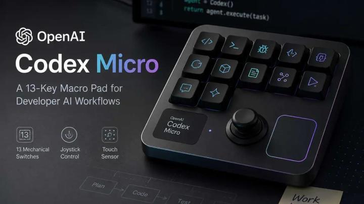 OpenAI推出Codex Micro键盘 面向AI编程智能体